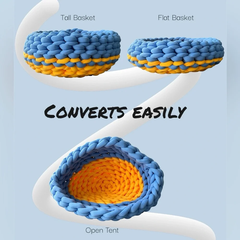 Handwoven 2-color Spacious Machine Washable Pet Baskets - 20 inches diameter
